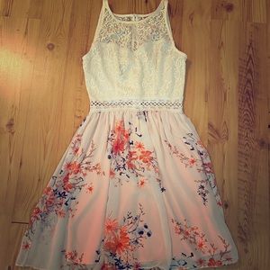 Pink floral dress